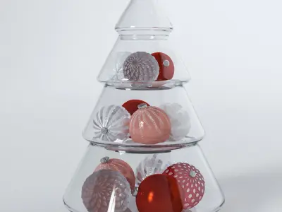 Glass decoration and Christmas balls 3D model