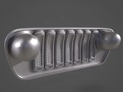 JEEP WRANGLER UNLIMITED SAHARA 2019 GRILL 3D print model