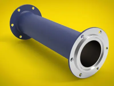Welded tube with flange 3D model