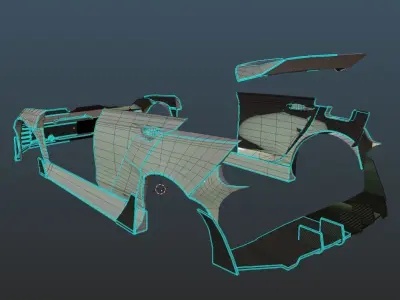 2021 VW Golf MK8 LBWK-Based Kit Low-poly 3D model