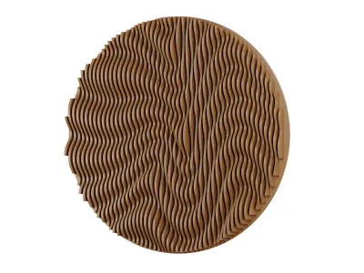 Parametric Wavy Wooden Wall Decor 07 - wood cutting machines 3D model
