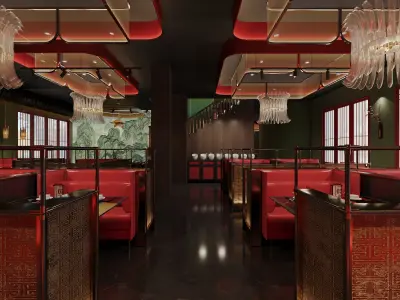 Luxury Chinese restaurant 109 3D model