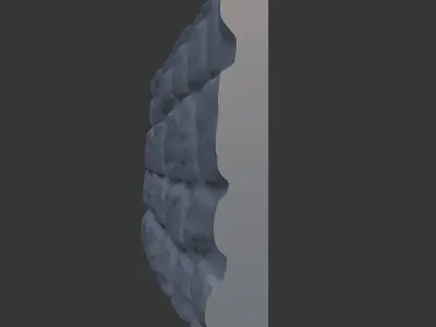 Water Damaged Stone Wall Prop 3D model