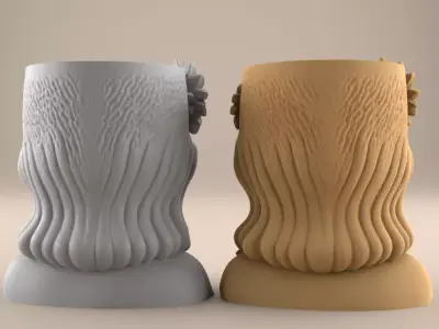 Sunflower Girl Planter urn candy and candle container 3D print model