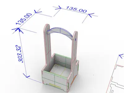 Flower Box For Laser Cut  3D print model purchase
