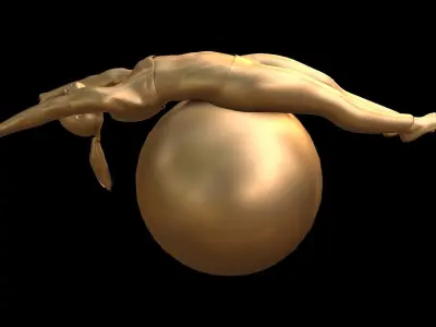 Yoga ball sculpture 3D model