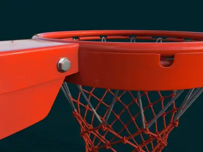 Basketball Rim and Spalding basketball Low-poly 3D Model Pack