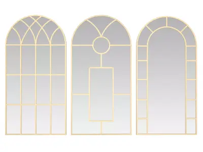 mirror02 three arched window mirrors 3D model