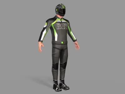 Biker boy  Low-poly 3D model