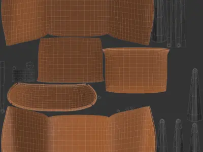 Unreal engine 4 Chair  Low-poly 3D model