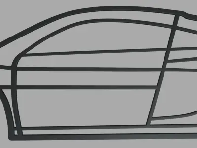 Audi R8 Wall Silhouette 3D print model