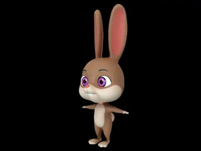 Asset - Cartoons - Animal - Rabbit - Rig 3D model