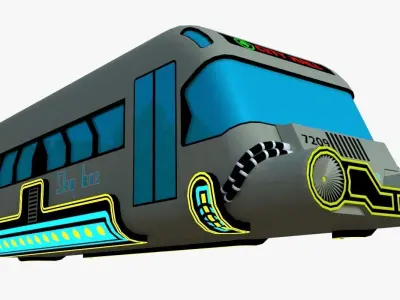 Hover bus Low-poly 3D model