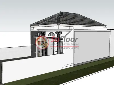 House 9x23m code 451- Sketchup 3D model 3D model 3D model