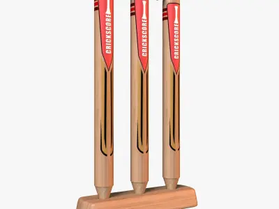 Cricket Stump Low-poly 3D model