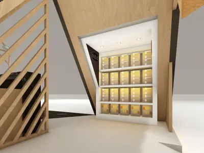 Exhibition Booth Door Handle 4x9 m 3D model