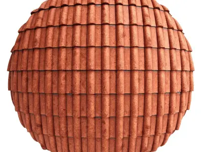 Roof Tile Materials 1- By 3 color Pbr By Sbsar 4k 3D model