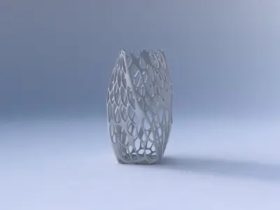 Vase twisted quadratic with cracked organic lattice  3D print model