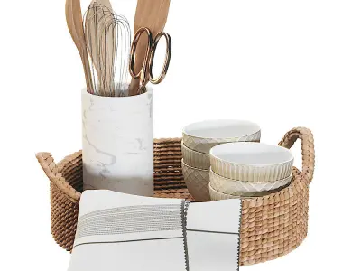 Decorative set for kitchen 3D model