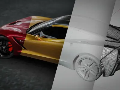 Cheverolet Corvett High Quality 3D Model  3D model