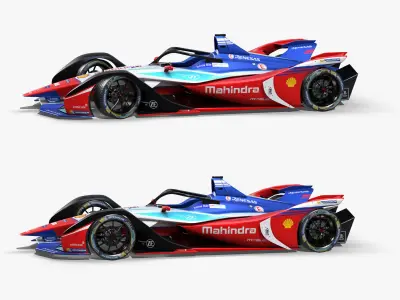 Mahindra Formula E 2020 Low-poly 3D model