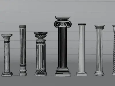  Architectural Column Collection 3D model