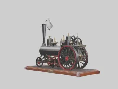 Steam Engine Model 1 Low-poly 3D model