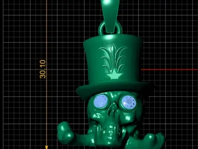 GOLDEN SKULL FACE PENDANT3D PRINTABLE MODEL  3D print model