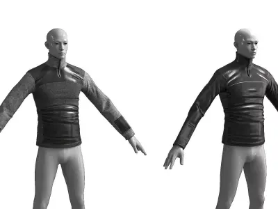 Sweatshirt 2 colors Low-poly 3D model