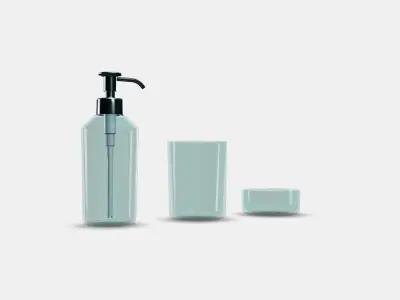 SKISSEN 3-piece bathroom set Low-poly 3D model