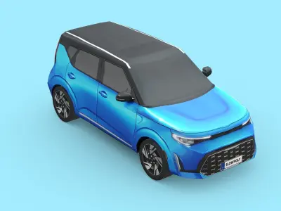 Kia Soul 2023 Low-poly 3D model