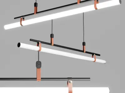 Lucien Tube Chandelier Low-poly 3D model