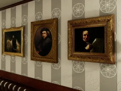 Classic Picture Frames Low-poly 3D model