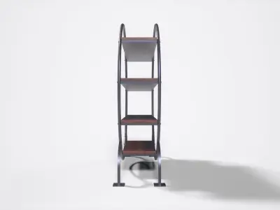 Round Books Shelve acacia veneer Low-poly 3D model