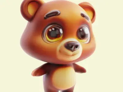 3D cartoon bear 3D model