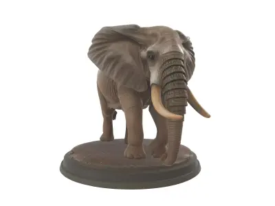 Majestic African Elephant Figurine Wildlife Sculpture 3D print model