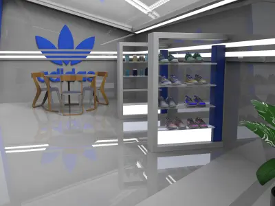adidas booth 3D model