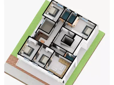 Interior Furnished Apartment I Revit-D5-FBX-Bonus CAD drawings 3D model