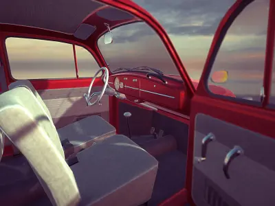 Classic car Low-poly 3D model