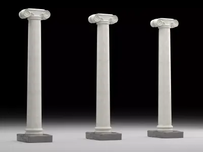 Ionic column 2 Low-poly 3D model
