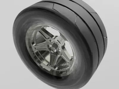 DODGE DEMON 18 FRONT AND REAR WHEEL WITH TIRES 3D print model
