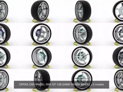 ORTAS CAR WHEEL RIM 137-138 GAME READY WHEEL 3D Model Pack