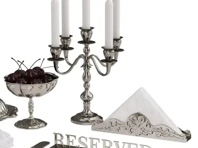 Classic Restaurant Tableware 3D model