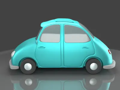 Cartoon Car Low-poly 3D model V1
