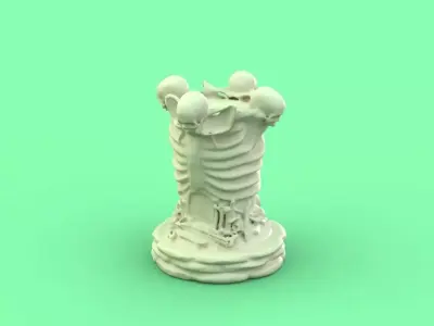 Skull Rook chess piece 3D print model