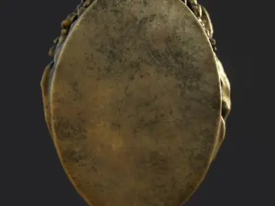 Lion Head Pendant 3d print model and gameready model Low-poly 3D model