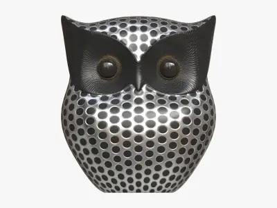 Metal Owl Figurine 3D model