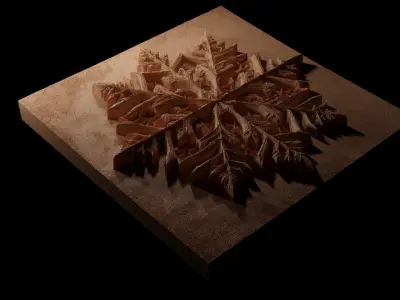 Snowflake Unique Sandcasting Bas High Relief CNC 3D print model