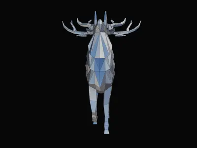 Polygonal Elk Deer Low-poly 3D model