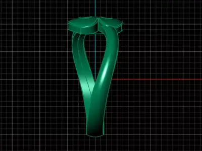B alphabet baypass ring 3D print model